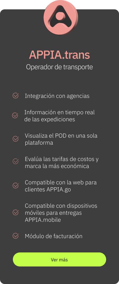 Programa de Logística | APPIA.privat 25 Appia.trans_